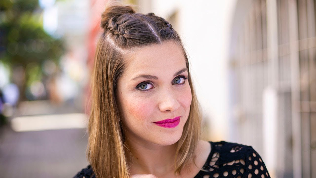 Semirecogido para pelo corto por | Peinados con trenzas