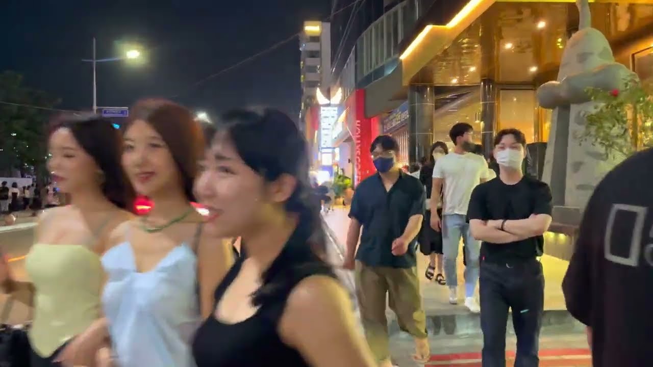 4k 🇰🇷 nightlife in gwangalli beach,busan south korea
