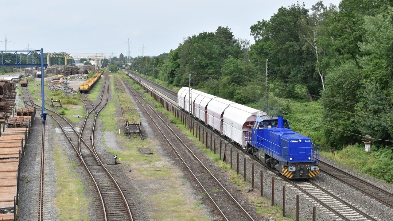 4K | Railflex 1275 007 komt met kalktrein door Duisburg-Entenfang naar Flandersbach!