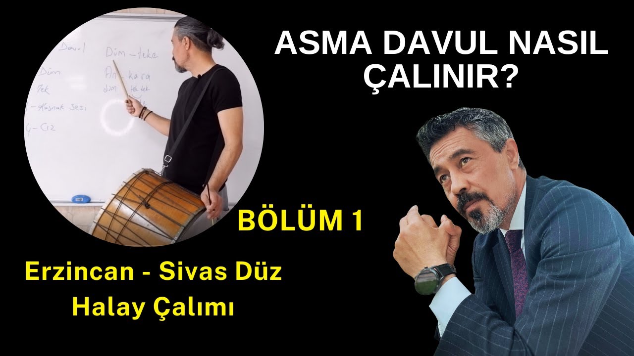 Asma Davul Nasıl çalınır? Erzincan Düz yada Sivas Düz Diye de bilinen halayın temel davul çalımı 1