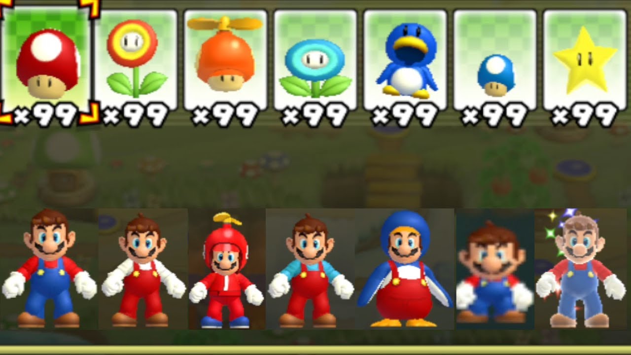New Super Mario Bros Wii - All Power-Ups