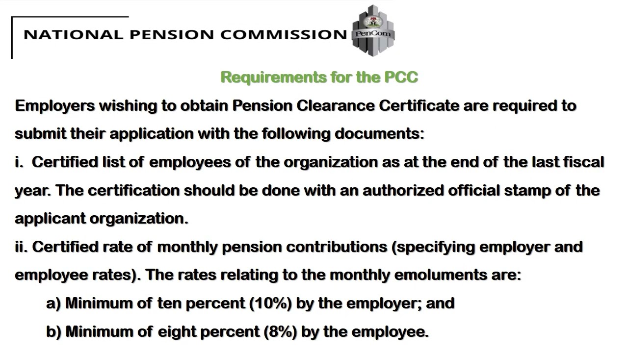 How To Apply For The 2024 Pension Clearance Certificate