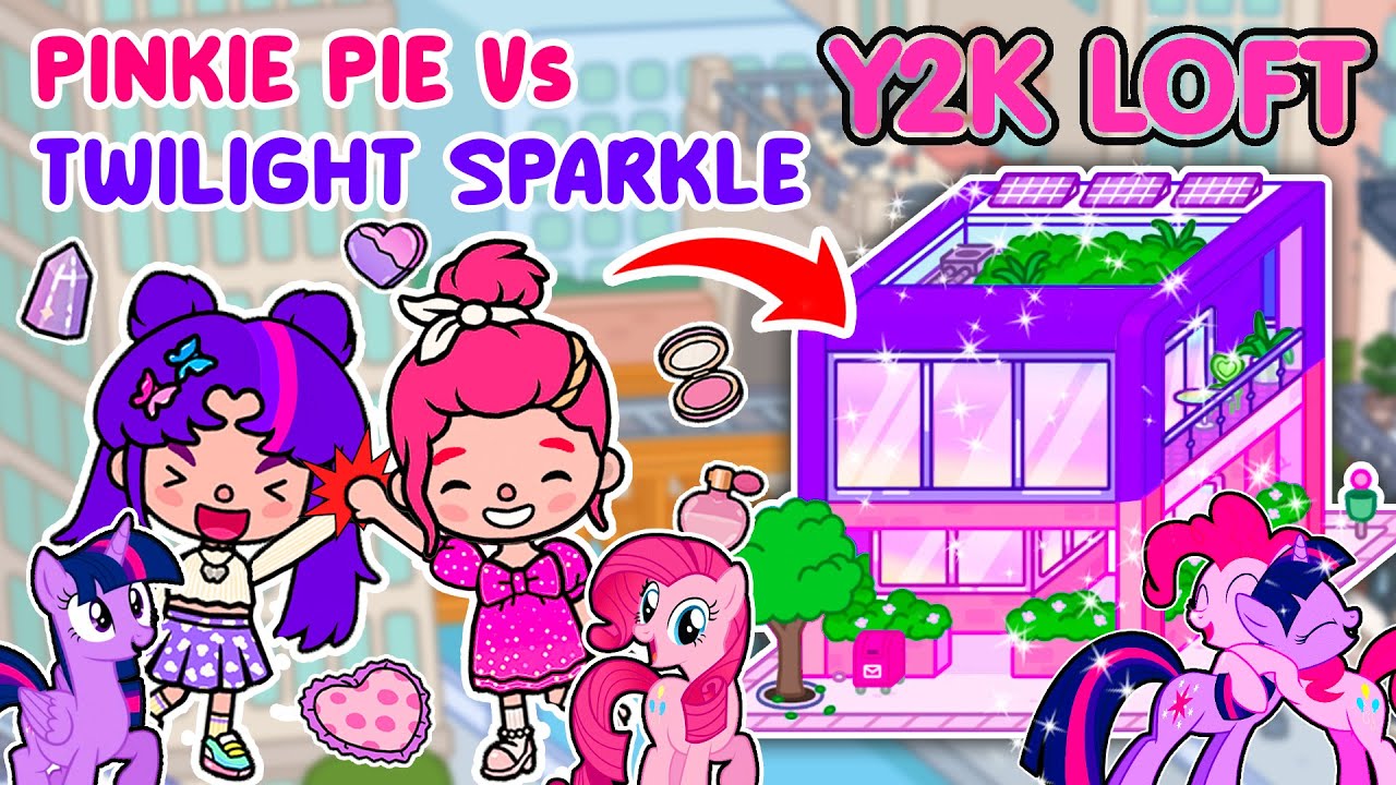 Y2K LOFT for Pinkie Pie & Twilight Sparkle 💜MY LITTLE PONY🐴 ✨Toca Boca House Ideas | Toca Life World