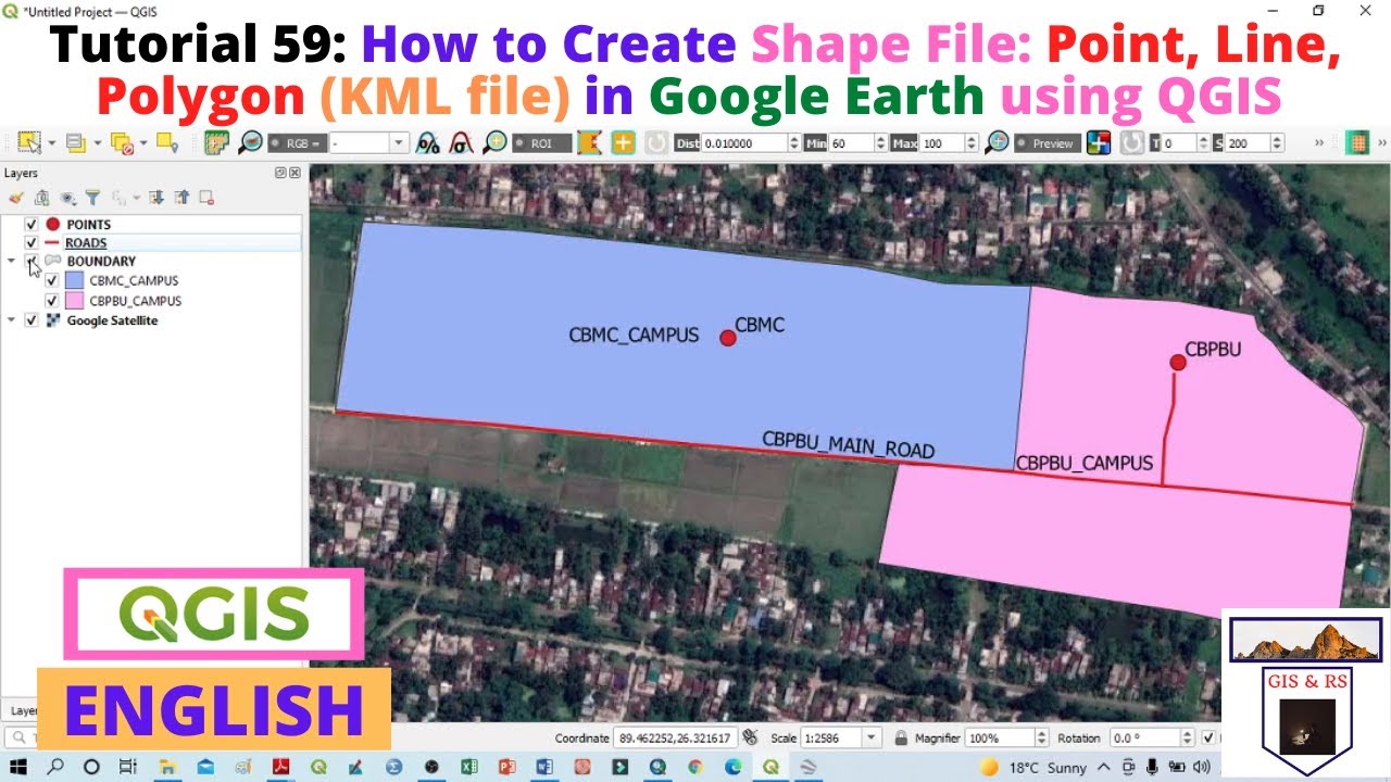 How to Create Shape File Point, Line, Polygon KML file in Google Earth using QGIS