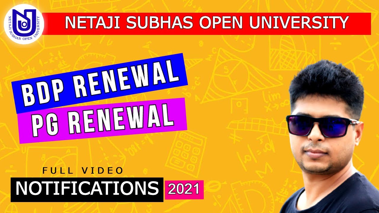 BDP Renewal 2021 | PG Renewal 2021 | NSOU BDP&PG Renewal 2021 | NSOU Renewal Notification Full Video