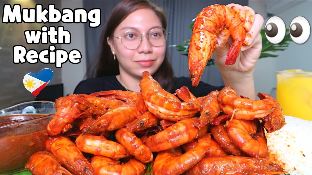 EXTRA SPICY PRAWNS | Mukbang Philippines