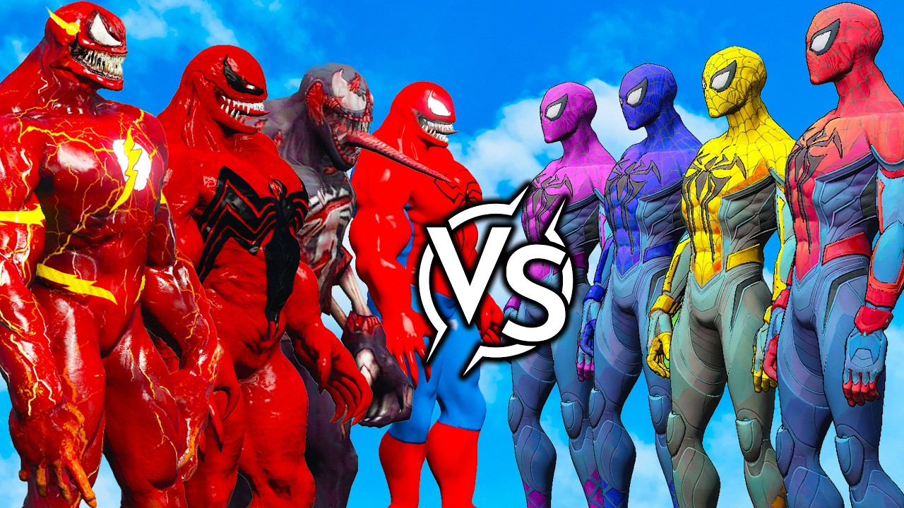 SPIDER-MAN TEAM VS SYMBIOTE TEAM BATTLE