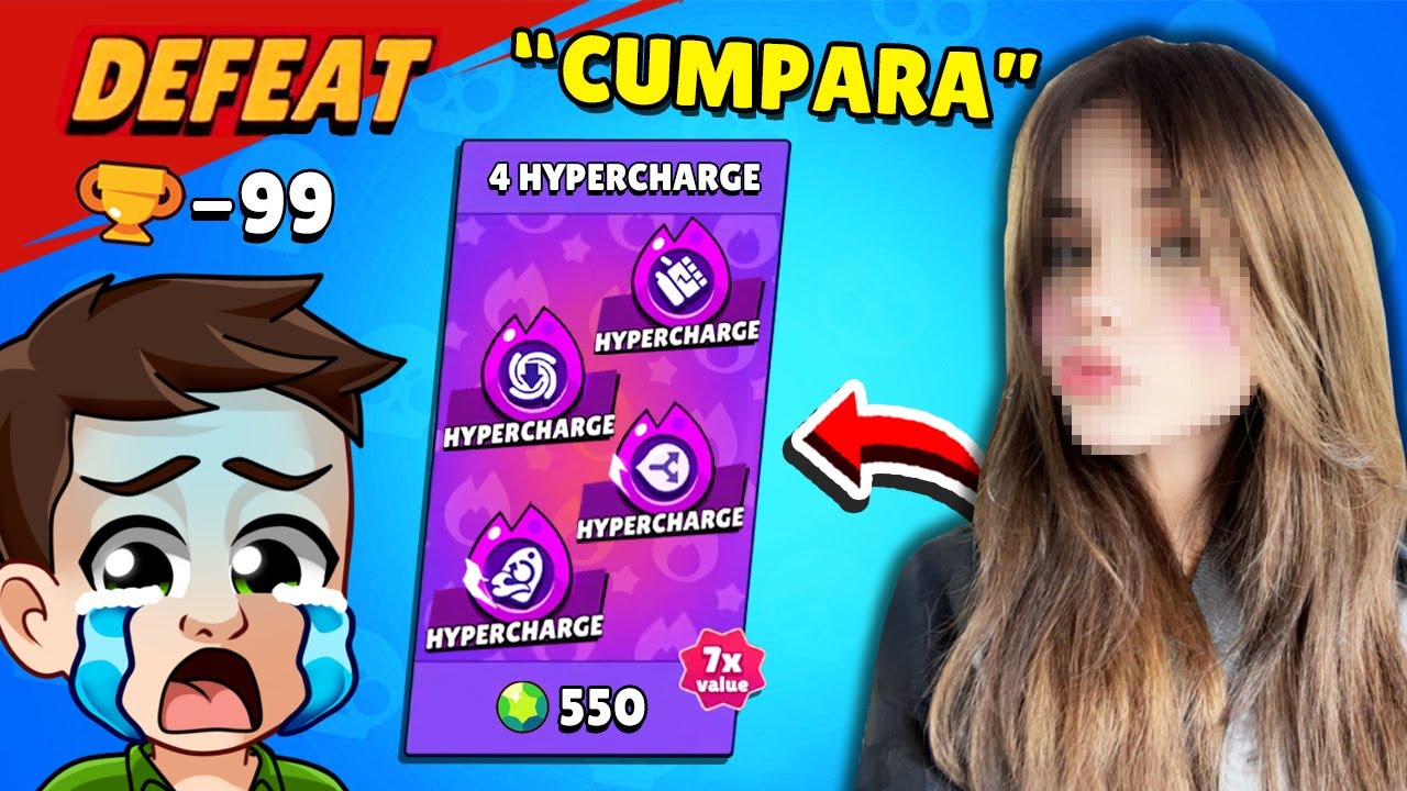 Daca *PIERD* CUMPAR HYPERCHARGER cu Cea Mai PRO Fata la Brawl Stars...