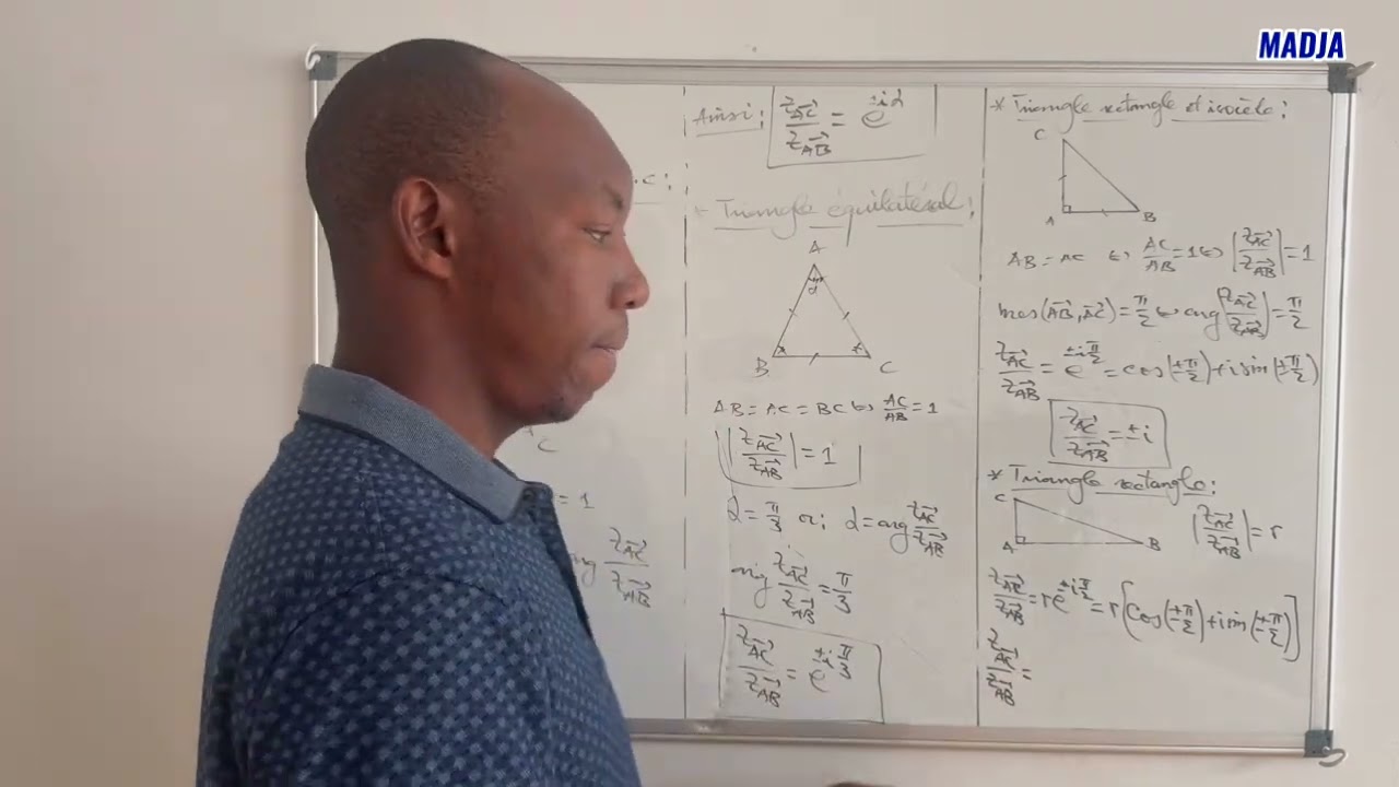 Configuration et nombres complexes.Nature d’un triangle.Triangle rectangle.