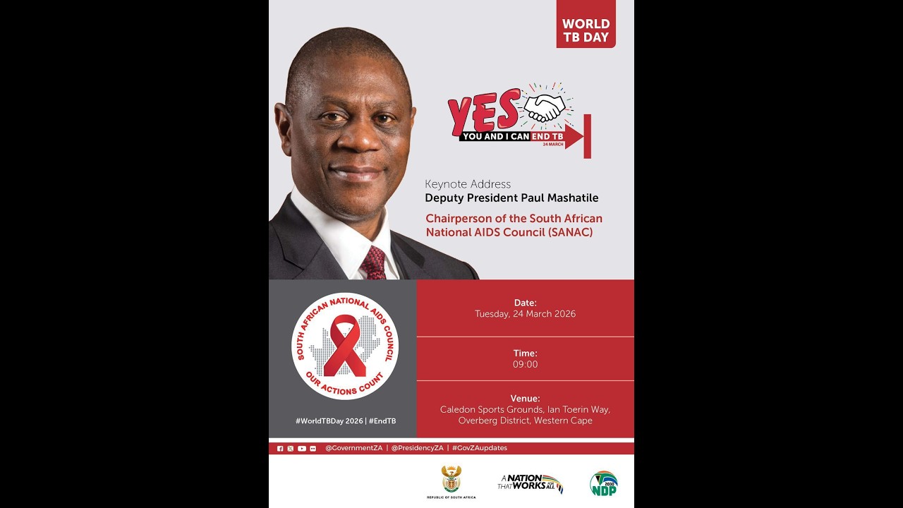 Deputy President Paul Mashatile addresses the World TB Day in Caledon, Western Cape