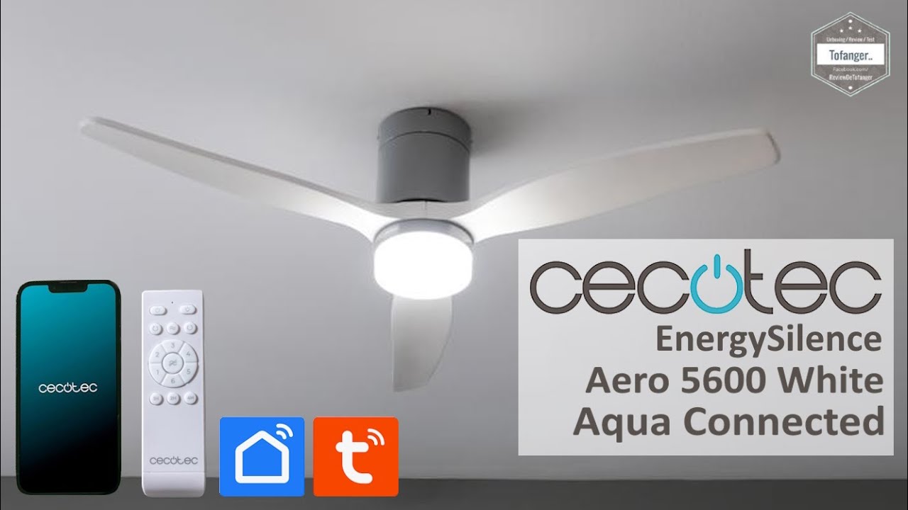 Cecotec Energysilence Aero 5600 Aqua IronWhite Connected - Подключаемый потолочный вентилятор - Tuya