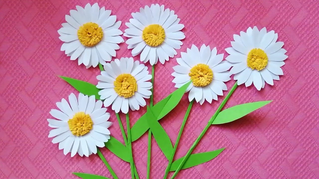 DIY Daisy Paper Flower - Different Petal shape pattern | Home decor | Paper Craft