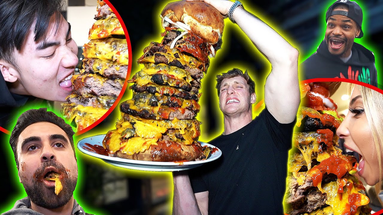 YOUTUBERS EAT THE WORLD'S BIGGEST CHEESEBURGER!