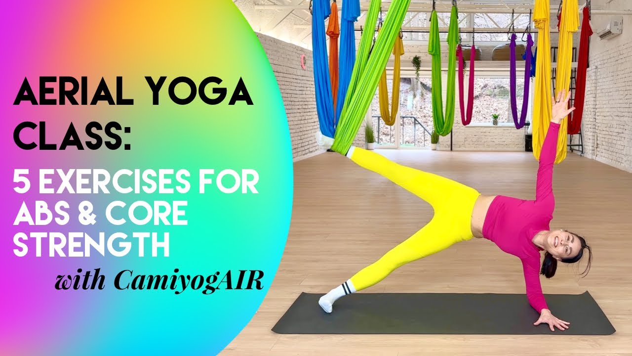 20 min Aerial Yoga Class for Abs & Core | All Levels exercises | CamiyogAIR