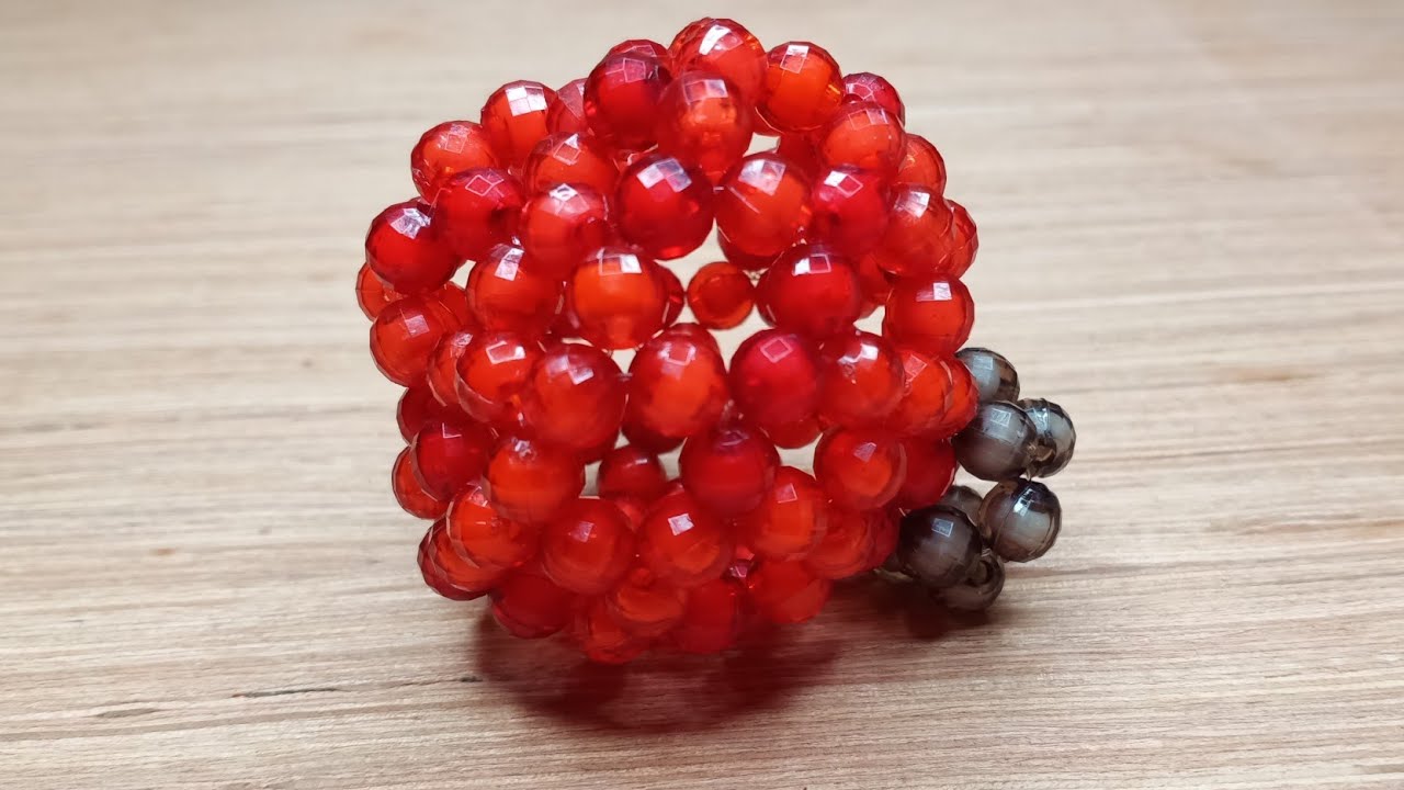 How to make beaded fruit Pomegranate,পুতির ডালিম,পুতির আনার