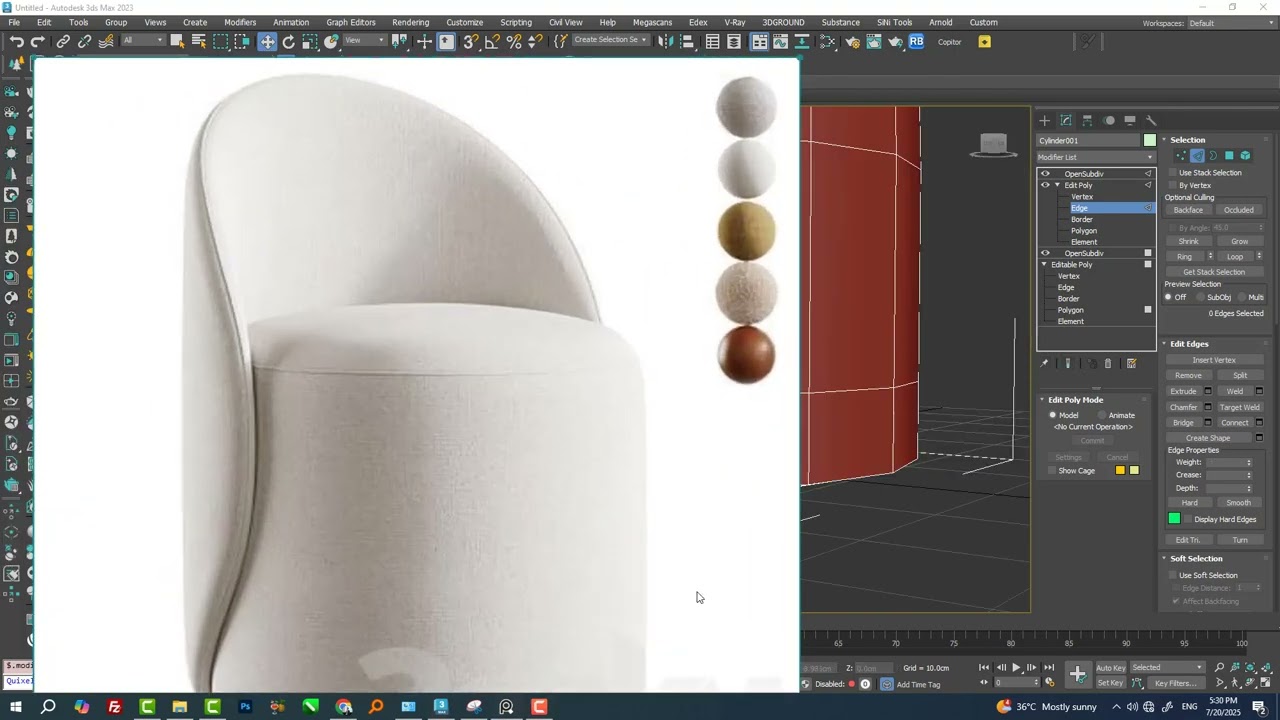 modeling sofa in 3d max