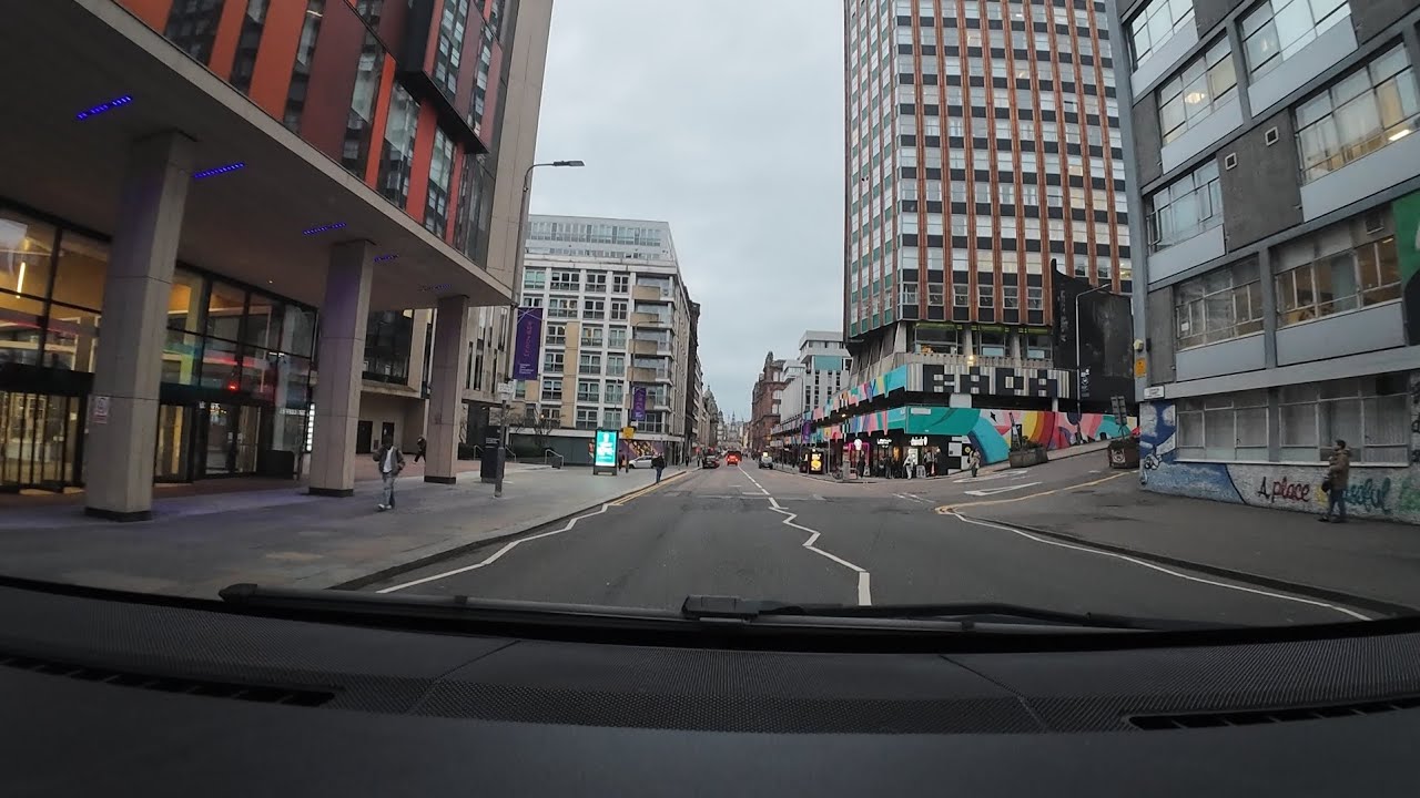 Glasgow city centre drive, where should I go next? raw driving video 