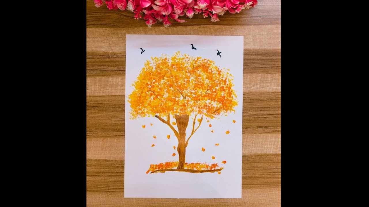 🌳🌳✨Cotton buds ✨Tree painting🌳🌳