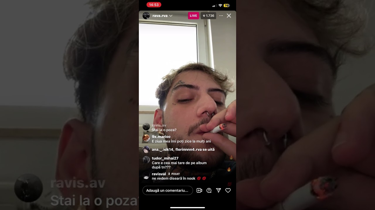 Rava live pe Instagram înainte de Listening Party(22.05.2024)