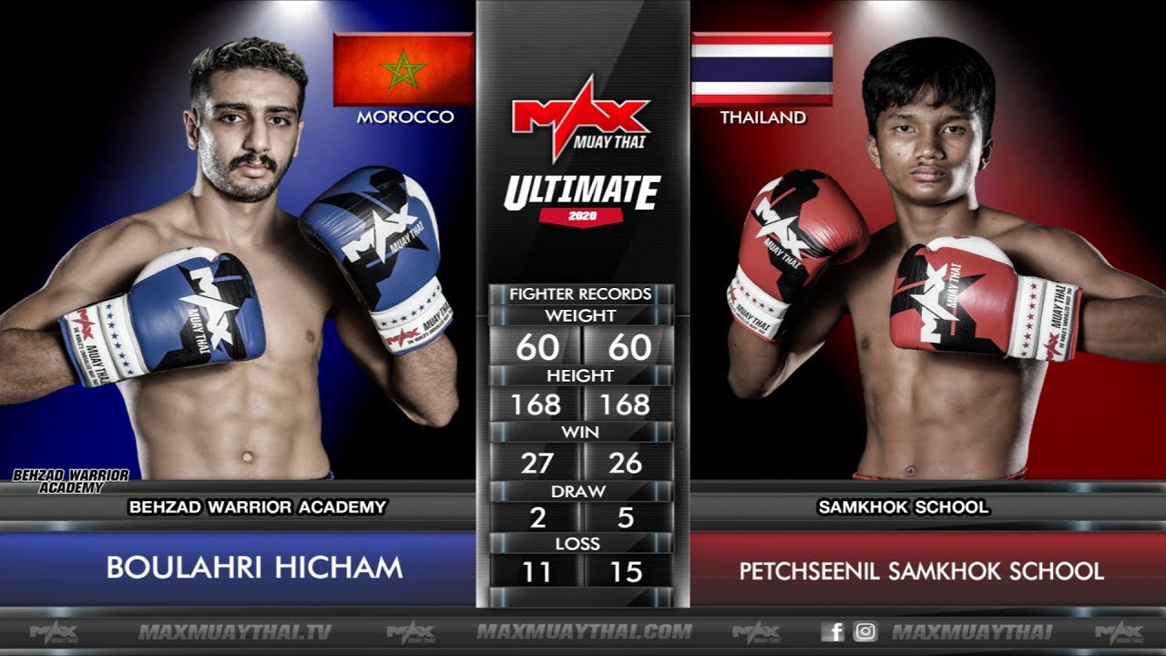 [THAILAND VS MOROCCO]M4 เพชรสีนิล รร.สามโคก VS BOULAHRI HICHAM | MAX MUAY THAI (01-03-2020)