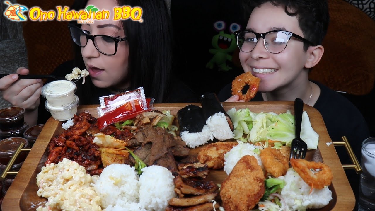 ONO HAWAIIAN BBQ MUKBANG | EATING SHOW | THE GIRL IN THE BASEMENT