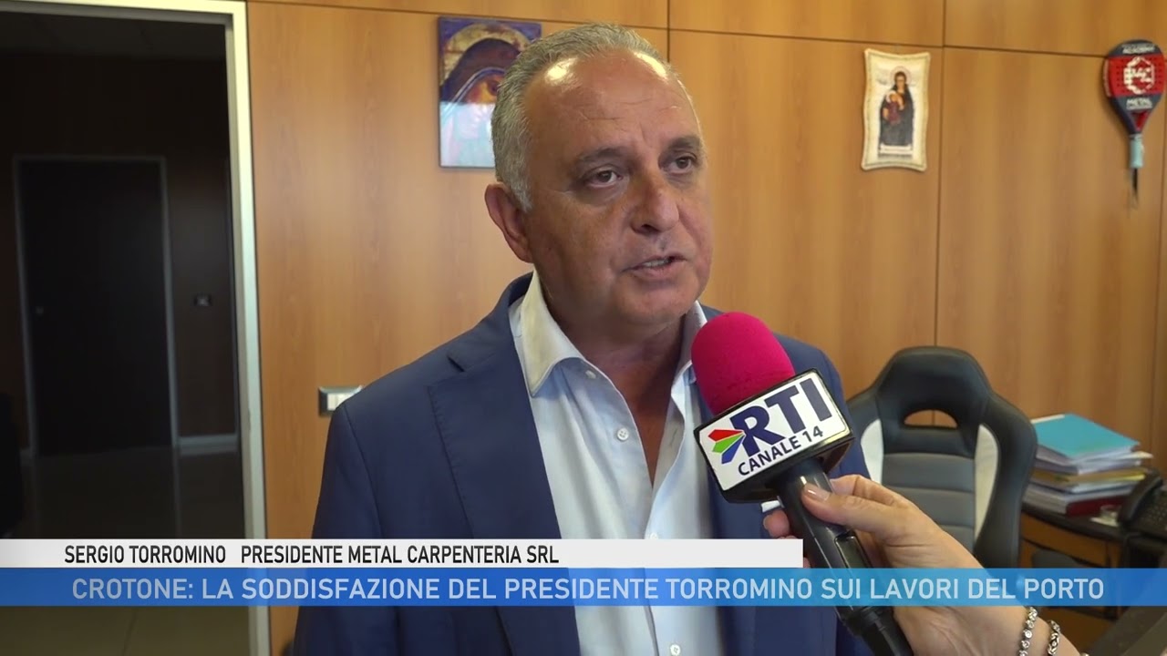 CROTONE:  LA SODDISFAZIONE DEL PRESIDENTE TORROMINO SUI LAVORI DEL PORTO