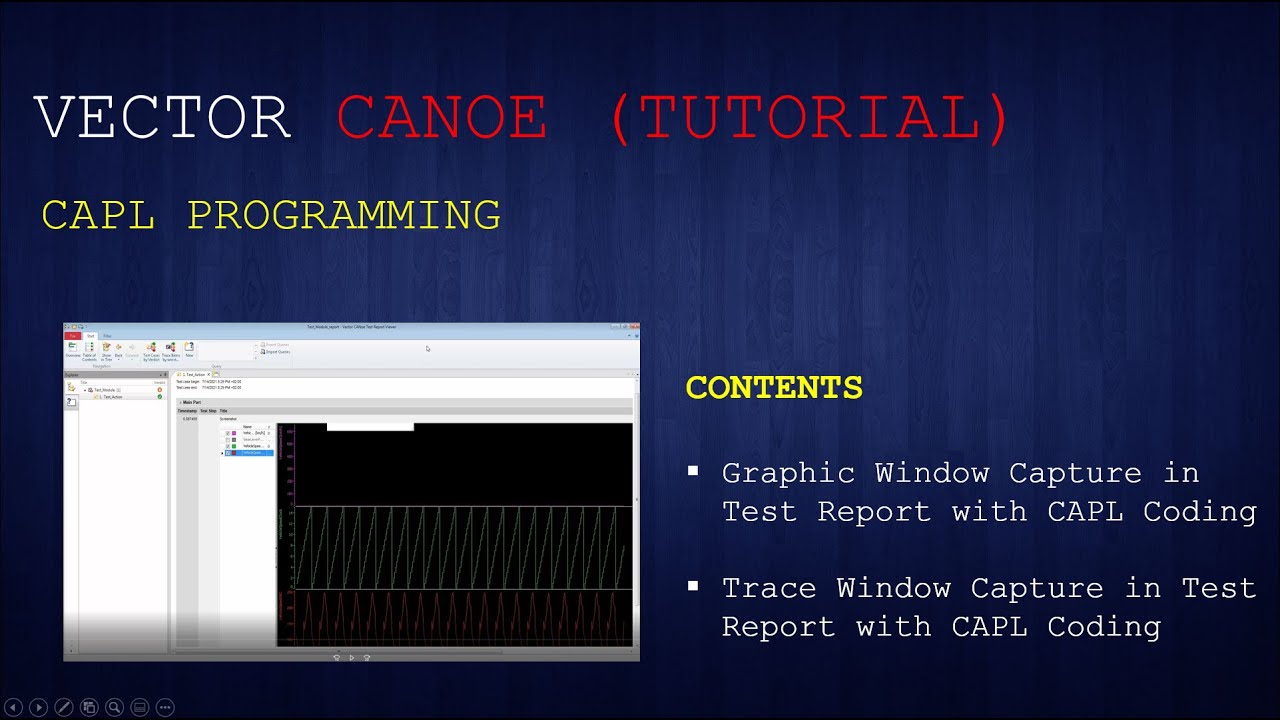 CAPL Programming Graphic & Trace Window Capture in Test Reports