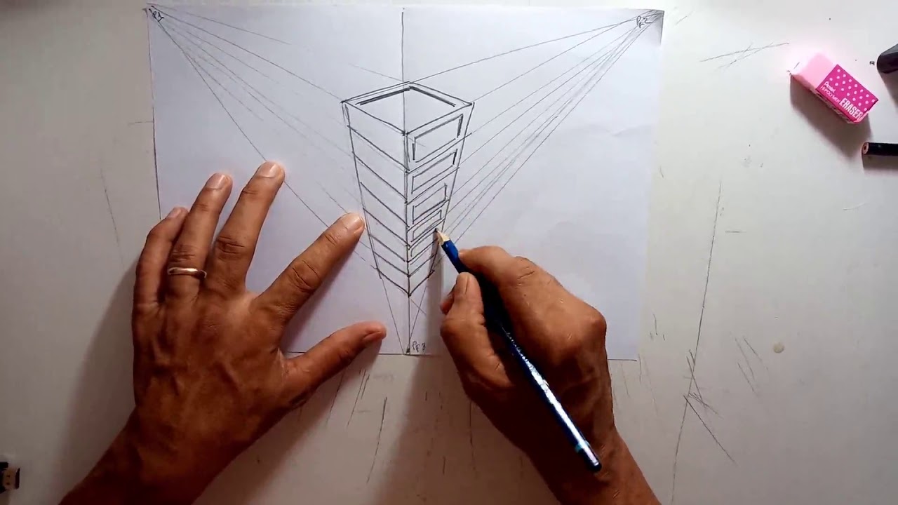 PERSPECTIVA 3 PONTOS DE FUGA DESENHO 2