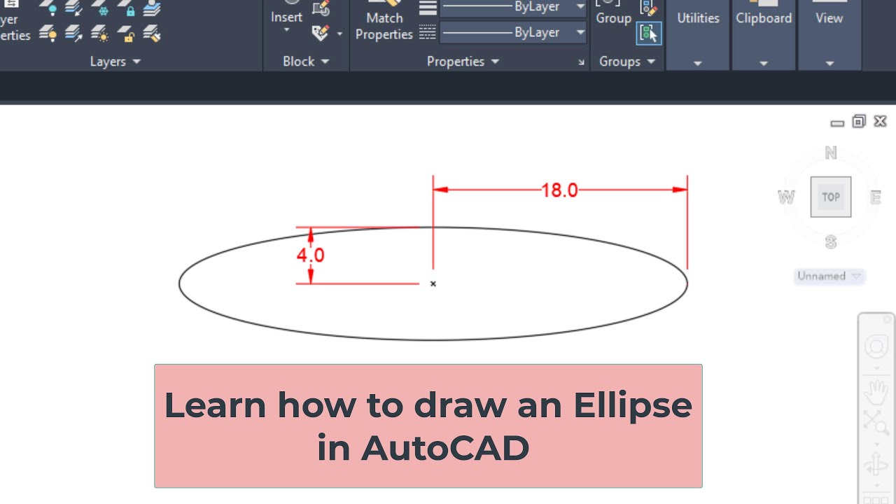 AutoCAD for Beginners, Draw a Ellipse in AutoCAD With All Options Explained