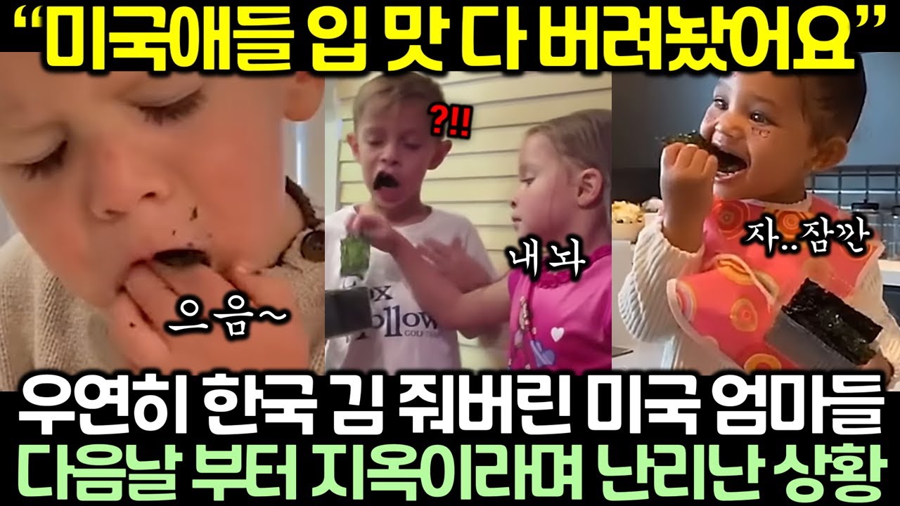 우연히 한국 김 줘버린 미국 엄마들이 다음날 부터 지옥이라며 난리난 상황