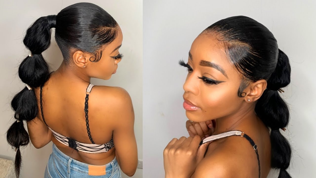 Frontal Pony tail Tutorial | Bubble Ponytail | Kree leah