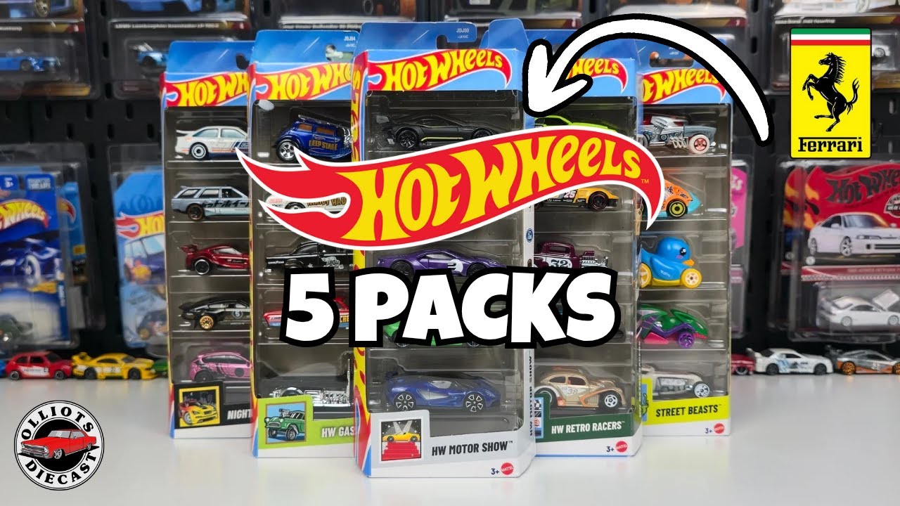 Распаковываем новейшие наборы Hot Wheels из 5 наборов — со свежим перекрашенным Ferrari!