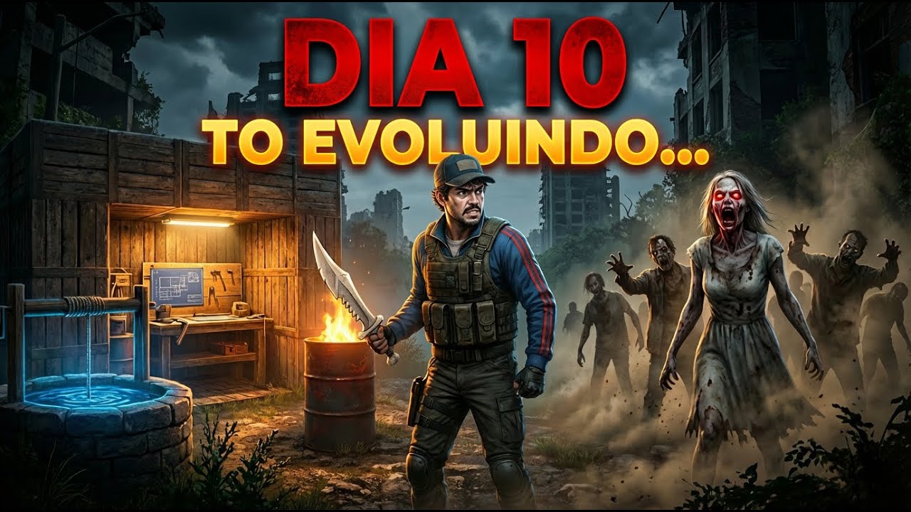 7 Days To Die DIA 10  Bancada de Trabalho, Poço Anti Cheiro e Ataque da Zumbi Samara