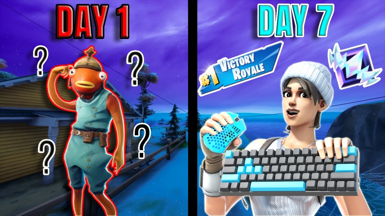 MY  1 WEEK  Keyboard and Mouse Fortnite Progression...