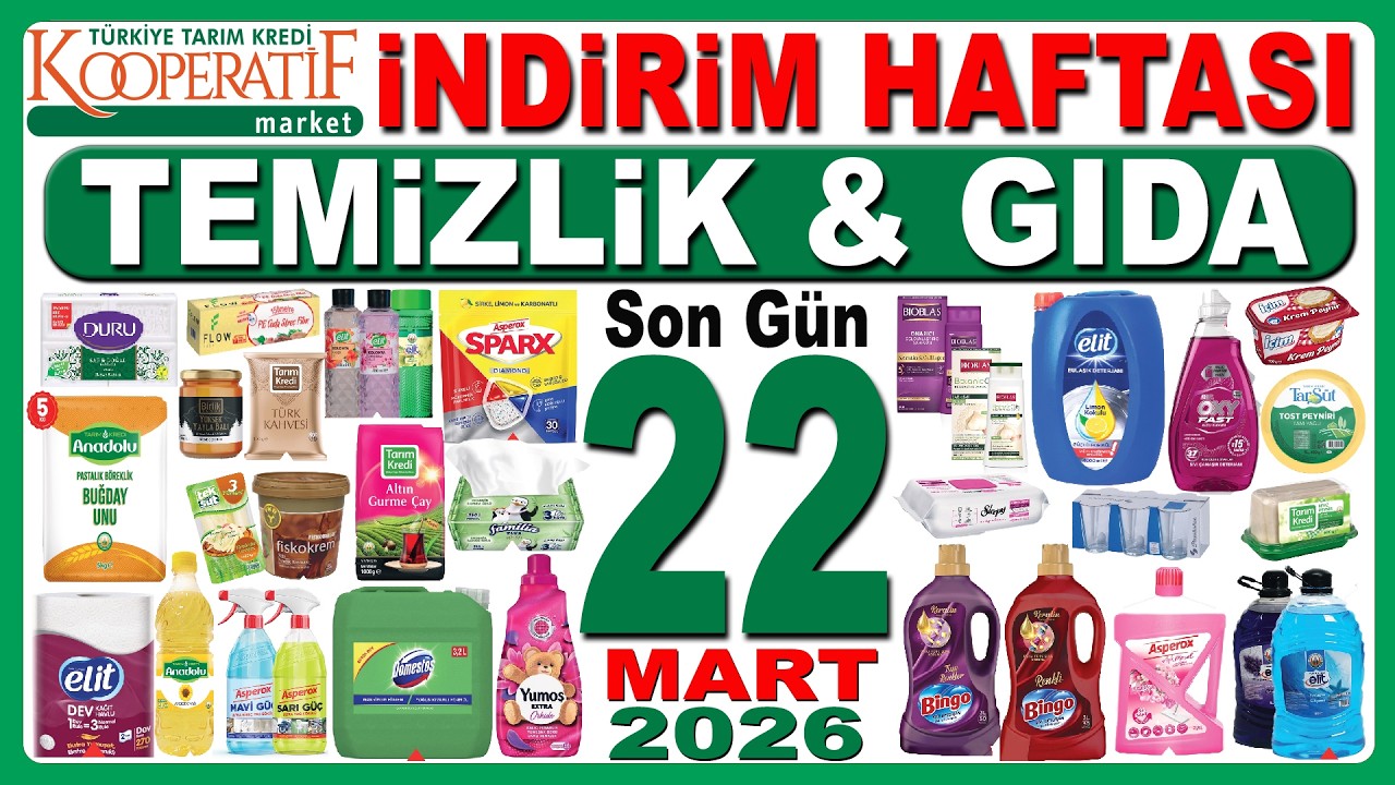 TARIM KREDİ BU HAFTA İNDİRİMLİ GIDA VE TEMİZLİK ÜRÜNLER | TARIM KREDİ MART 2026 | KOOPERATİF MARKET