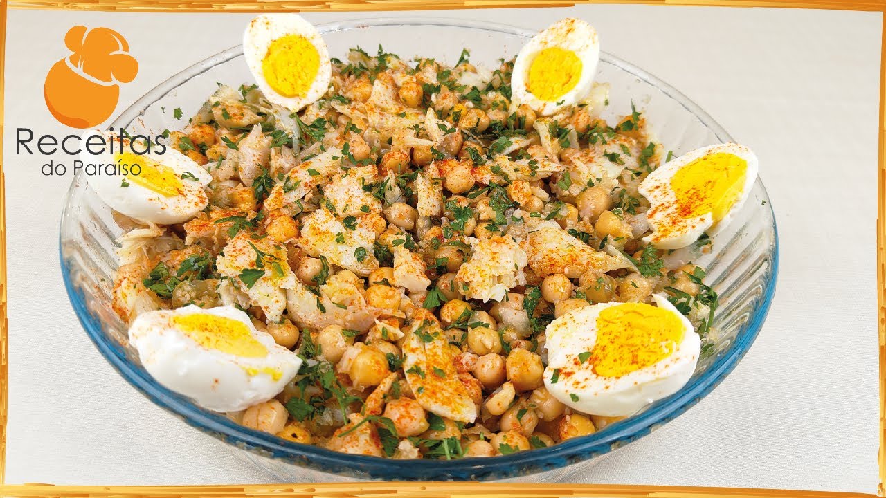 MEIA DESFEITA DE BACALHAU E GRÃO DE BICO (receita tradicional portuguesa) |🍎  Receitas do Paraíso