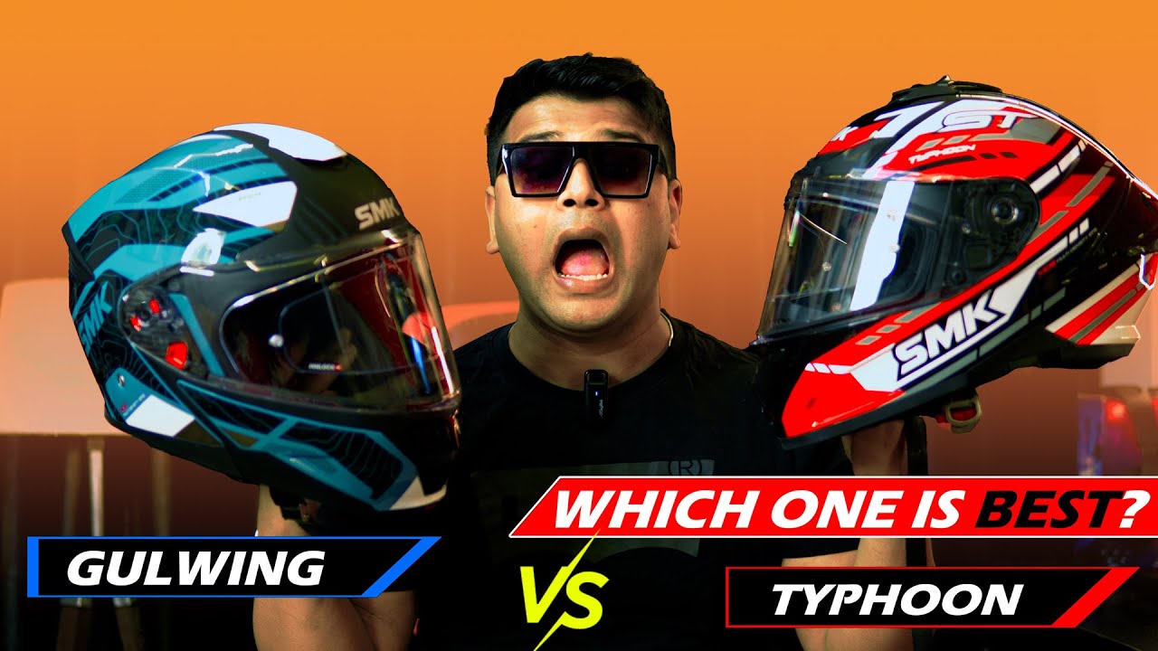 SMK Typhooon vs SMK Gulwing🤔Value for Money ? Comfort, Windnoise & motovlogging? Best Helmet in 6000