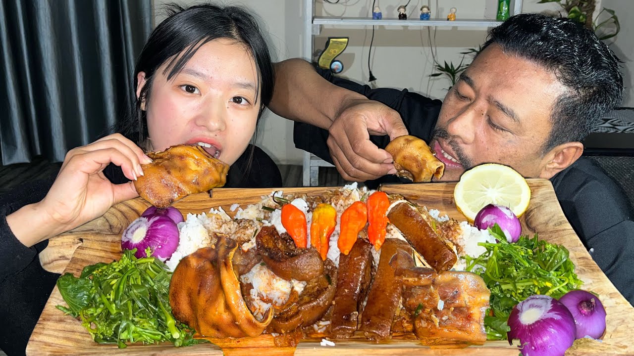Pork Mukbang With Dad| 4 King Chilly With Onion🧅 |