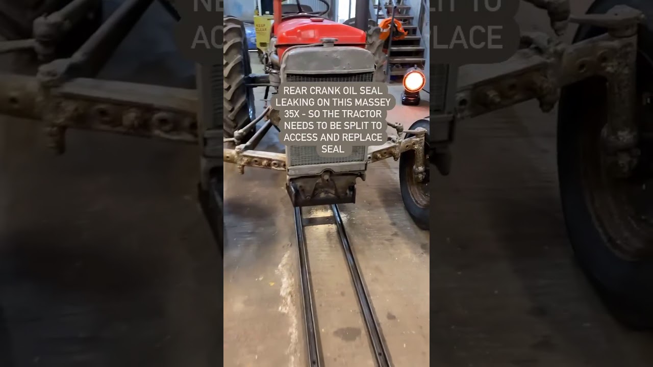 Splitting a Massey Ferguson 35X to replace leaking rear crank oil seal (pt 1)