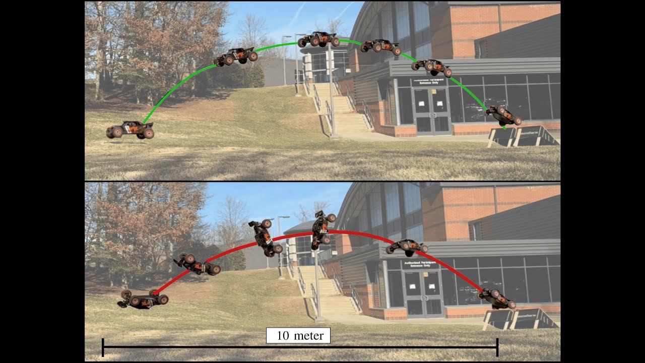 Dom, cars don't fly!---Or do they? In-Air Vehicle Maneuver for High-Speed Off-Road Navigation