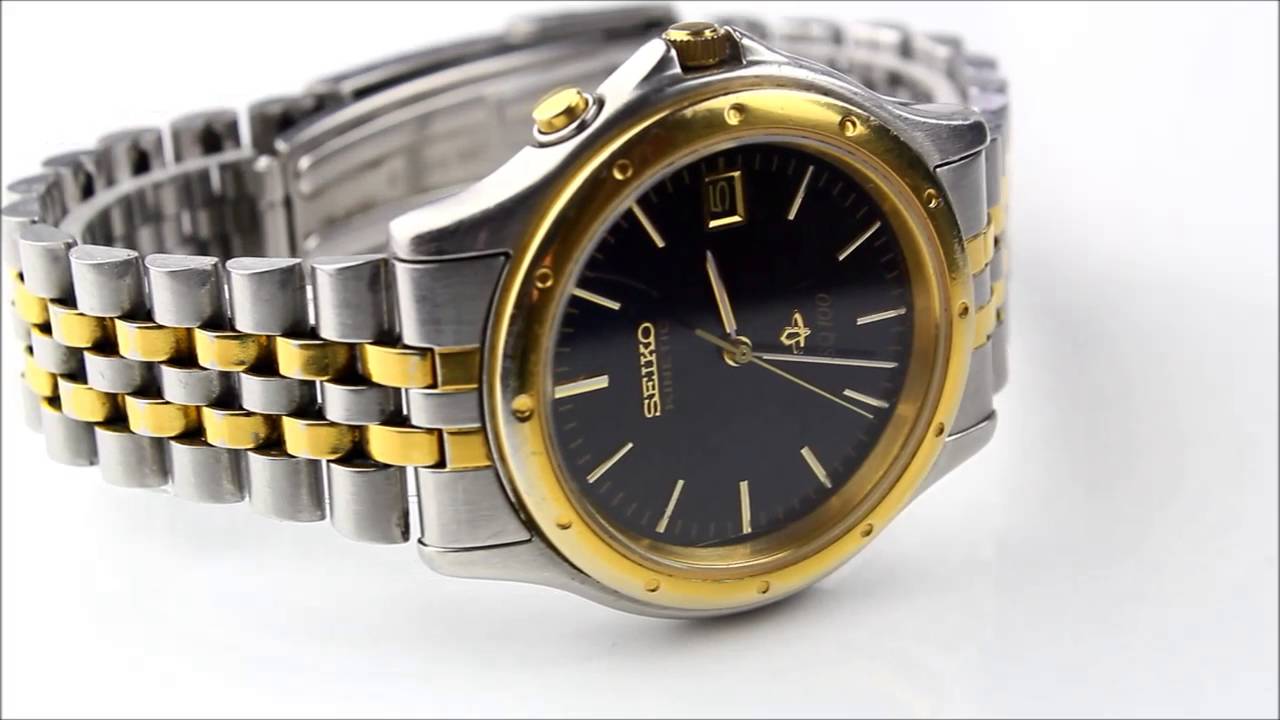 SEIKO KENETIC SQ100 Mens Watch | Two-tone Case & Jubilee  Bracelet - WORKING