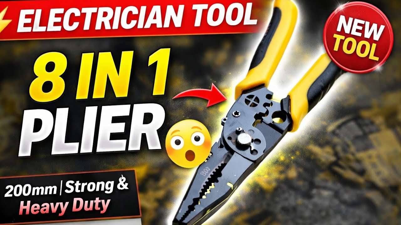 Multi Purpose Electrician Plier (200mm Heavy Duty)⚡🔧पैसा वसूल। इलेक्ट्रीशियन के लिए सबसे अच्छा टूल।