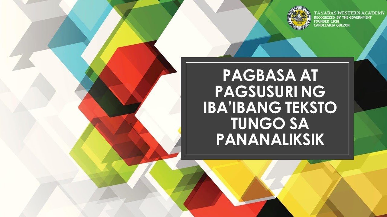 ANG PANANALIKSIK