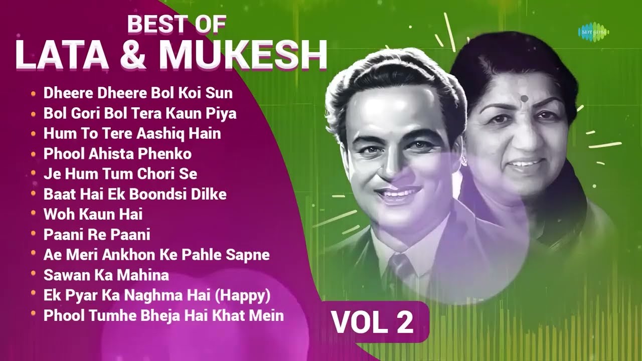 Top 10 Golden Duets of Mukesh With Lata Mangeshkar | Dheere Dheere Bol | Old Bollywood Hits Jukebox