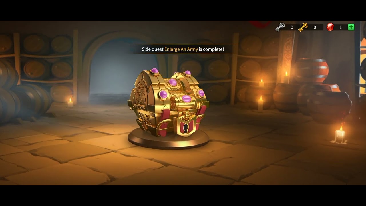Opening a gold key from the tavern in Rise Of Kingdoms
