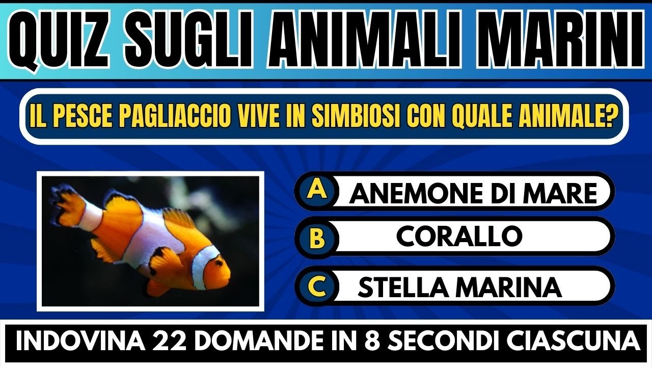 QUIZ SUGLI ANIMALI MARINI | Indovina 22 domande | QUIZ ANIMALI