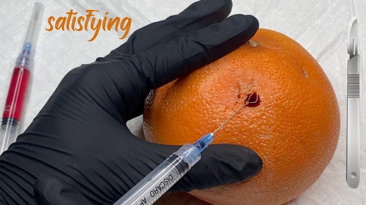 [ASMR] Injecting/Surgery On A Grapefruit