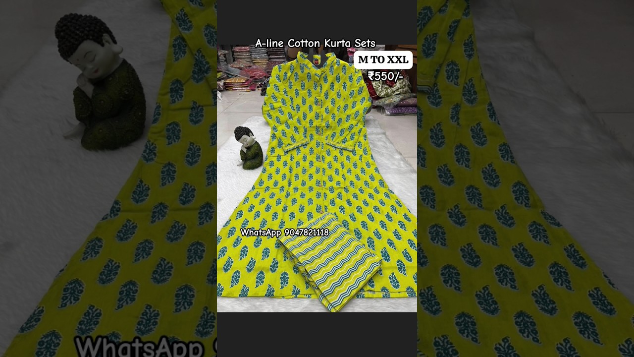 A line Kurta Sets #kurtis #kurtaset #aline #cotton #kurta #alinekurti #shorts #printed