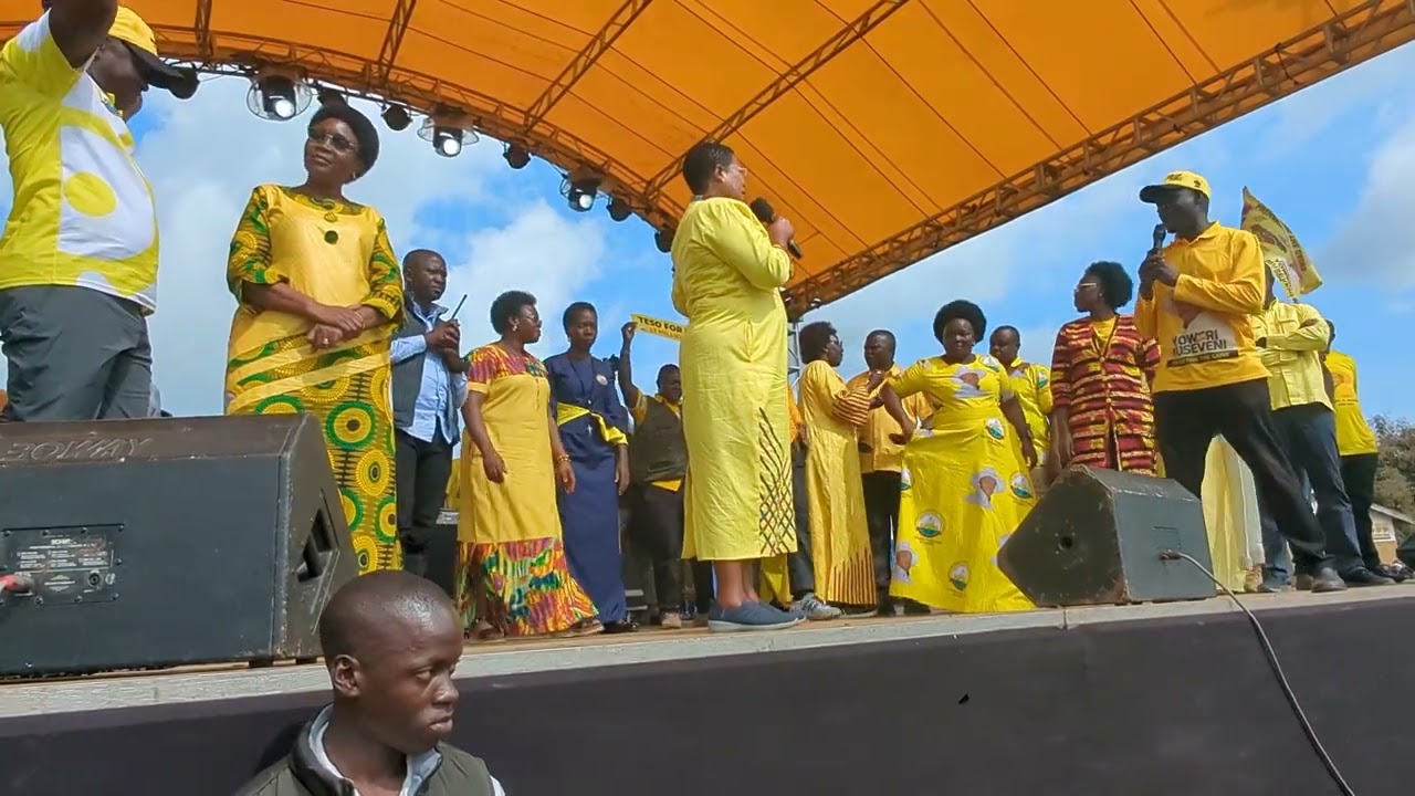 Hon speaker Anita Among addressing the people of kalaki about the government plans for kalaki
