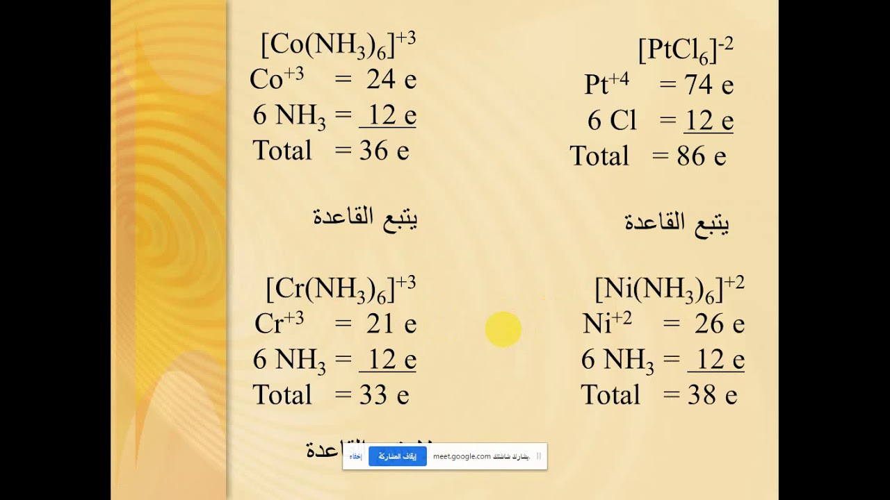 قاعدة العدد الذري الفعال لقاء الـ  meet